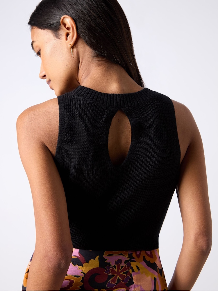 Ro&Zo Black Knit Halterneck Top - Image 3 of 3