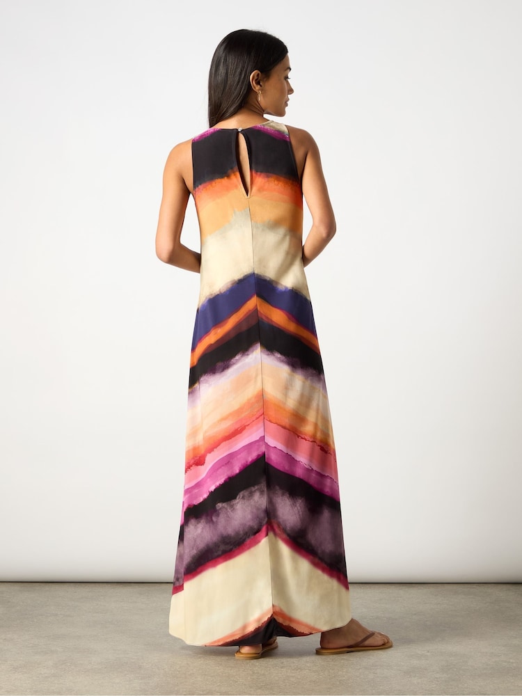 Ro&Zo Purple Chevron Stripe Print Dress - Image 4 of 4