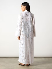 Ro&Zo White Broderie Shirt 100% Cotton Maxi Dress - Image 10 of 10