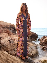 Ro&Zo Black Multi Paisley Print Split Leg Dress - Image 2 of 7