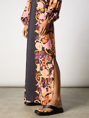 Ro&Zo Black Multi Paisley Print Split Leg Dress - Image 5 of 7