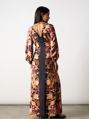Ro&Zo Black Multi Paisley Print Split Leg Dress - Image 6 of 7