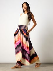 Ro&Zo Purple Chevron Stripe Print Skirt - Image 1 of 7