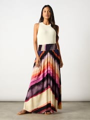 Ro&Zo Purple Chevron Stripe Print Skirt - Image 5 of 7