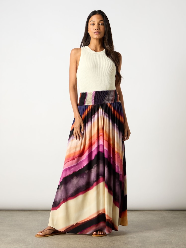Ro&Zo Purple Chevron Stripe Print Skirt - Image 5 of 7