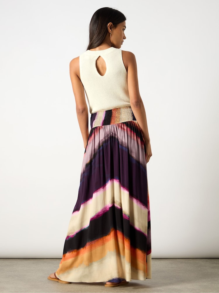 Ro&Zo Purple Chevron Stripe Print Skirt - Image 7 of 7