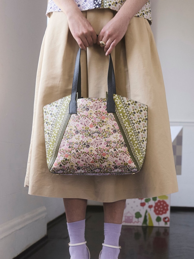 Cath Kidston Green Tiny Town Splice Tote Bag - Image 1 of 9