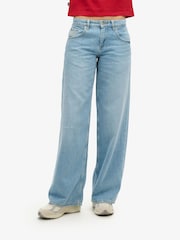 Superdry Green Cult Mid Rise Baggy Jeans - Image 1 of 4
