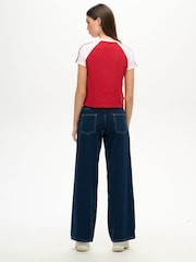 Superdry Blue Dark Cult Mid Rise Baggy Jeans - Image 3 of 5