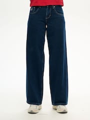 Superdry Blue Dark Cult Mid Rise Baggy Jeans - Image 4 of 5