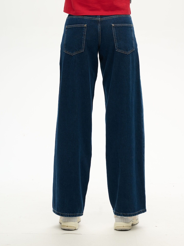 Superdry Blue Dark Cult Mid Rise Baggy Jeans - Image 5 of 5
