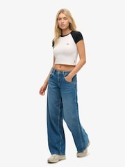 Superdry Blue Cult Mid Rise Baggy Jeans - Image 2 of 4