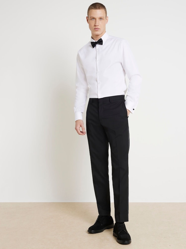 River Island White Dinner Shirt and Bow Tie Set - Image 1 of 6