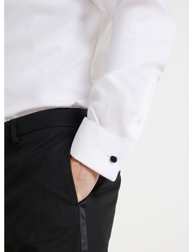 River Island White Dinner Shirt and Bow Tie Set - Image 4 of 6