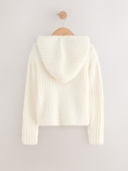 Ecru Fluffy Zip Through Hoodie (3-16yrs) - Image 2 of 3