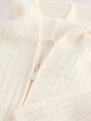 Ecru Fluffy Zip Through Hoodie (3-16yrs) - Image 3 of 3
