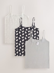 Panda Stripe Strappy Printed Cami Vests 3 Pack (1.5-16yrs) - Image 1 of 7