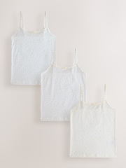 Ecru Floral Strappy Printed Cami Vests 3 Pack (1.5-16yrs) - Image 1 of 7