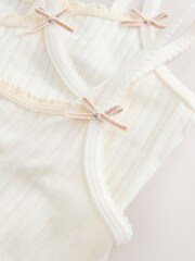 Ecru Pink Stripe Strappy Textured Cami Vests 3 Pack (1.5-16yrs) - Image 6 of 7