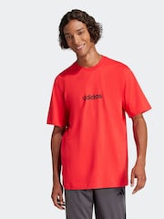 adidas Single Essentials Linear 100% Cotton Jersey T-Shirt - Imagen 1 de 6