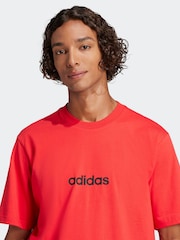 adidas Single Essentials Linear 100% Cotton Jersey T-Shirt - Imagen 4 de 6