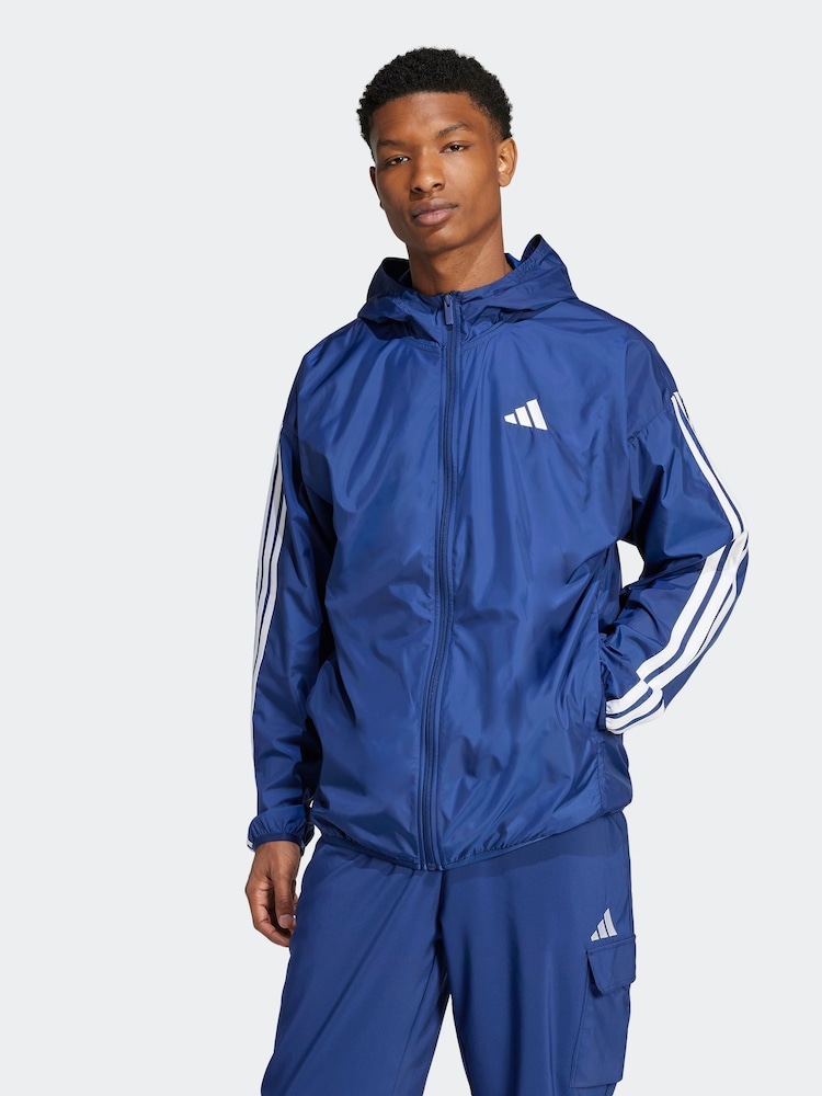 adidas Blue Essentials 3-Stripes Windbreaker - Image 1 of 6