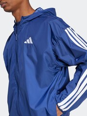 adidas Blue Essentials 3-Stripes Windbreaker - Image 5 of 6