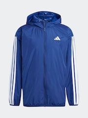 adidas Blue Essentials 3-Stripes Windbreaker - Image 6 of 6