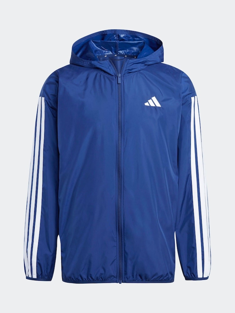 adidas Blue Essentials 3-Stripes Windbreaker - Image 6 of 6