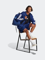 adidas Blue Essentials 3-Stripes French Terry Full-Zip Hoodie - Image 3 of 7