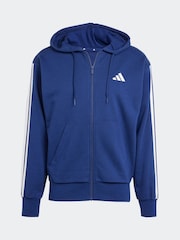 adidas Blue Essentials 3-Stripes French Terry Full-Zip Hoodie - Image 7 of 7