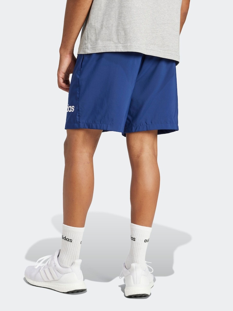 adidas Blue Essentials Linear Logo Shorts - Image 2 of 6