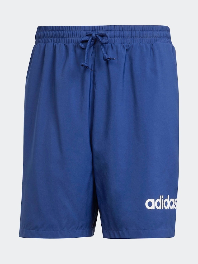 adidas Blue Essentials Linear Logo Shorts - Image 6 of 6