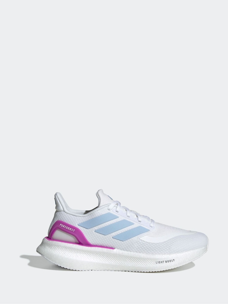 adidas White Pureboost 5 Trail Shoes - Image 1 of 9 adidas White Pureboost 5 Trail Shoes - Image 1 of 9