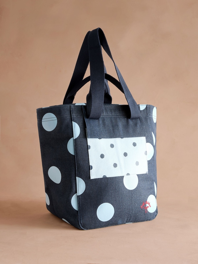 Cath Kidston Blue Denim Spot Large Market Tote Bag - Image 1 of 7 Cath Kidston Blue Denim Spot Large Market Tote Bag - Image 1 of 7