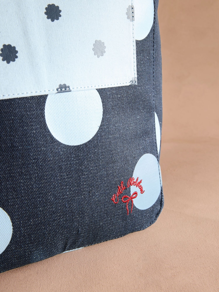Cath Kidston Blue Denim Spot Large Market Tote Bag - Image 2 of 7 Cath Kidston Blue Denim Spot Large Market Tote Bag - Image 2 of 7