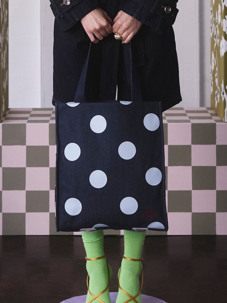 Blue Denim Spot - Cath Kidston Große, beschichtete Buchtasche - Bild 1 von 6