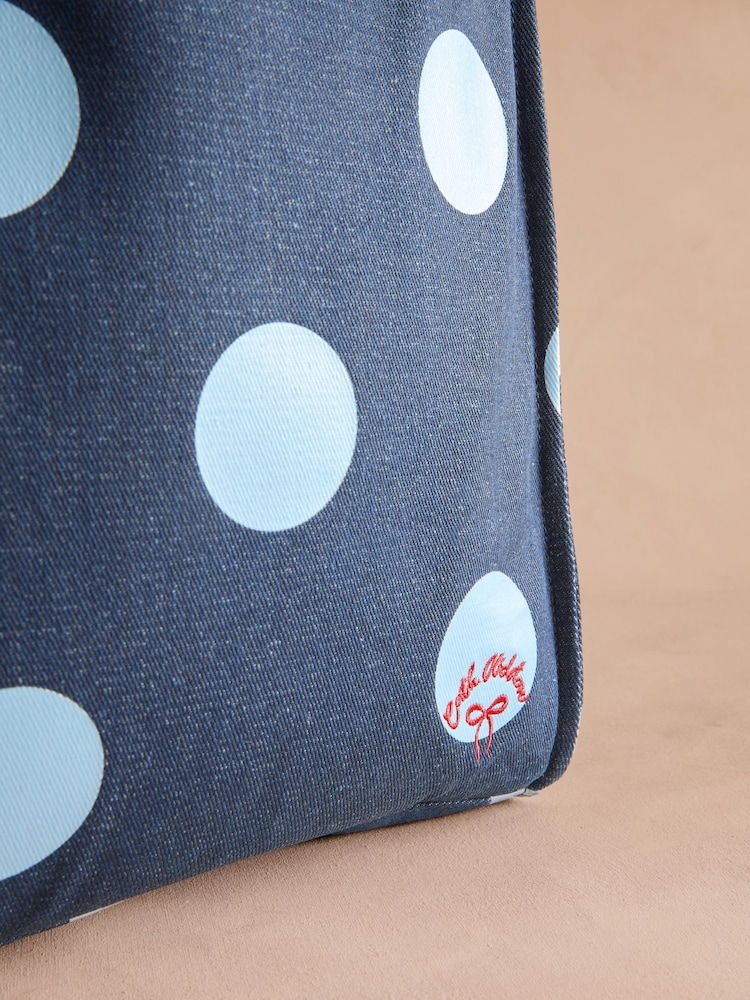 Cath Kidston Blue Denim Spot Large Coated Book Bag - Image 6 of 6 Cath Kidston Blue Denim Spot Large Coated Book Bag - Image 6 of 6