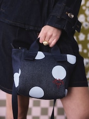Cath Kidston Blue Denim Spot Mini Tote Bag - Image 3 of 6