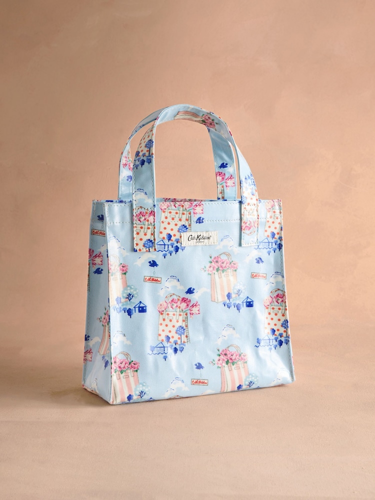 Cath Kidston Blue Flower Market Print Small Coated Book Bag - Image 1 of 3