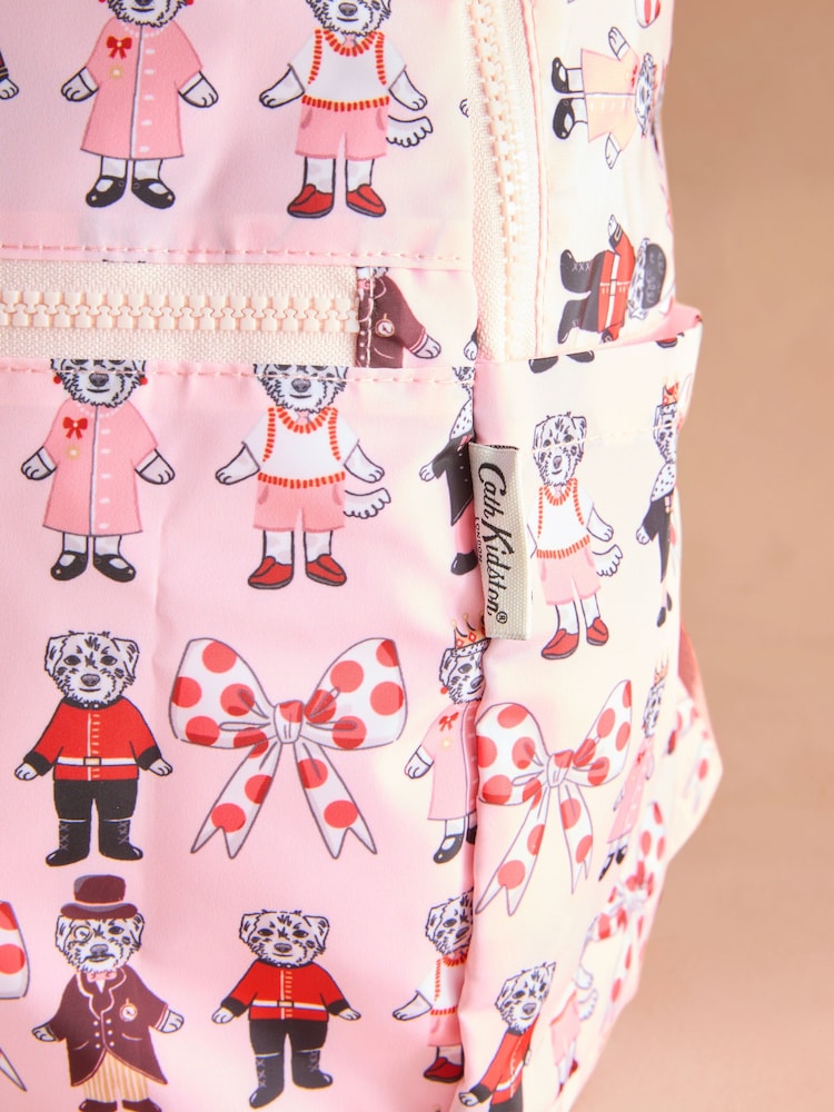 Cath Kidston Pink London Dogs Print Foldaway Backpack - Image 4 of 4