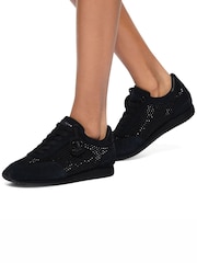 Kurt Geiger London Chelsea Crystal Tag Black Trainers - Image 1 of 9