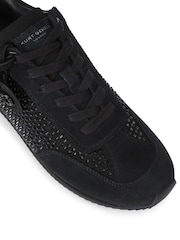 Kurt Geiger London Chelsea Crystal Tag Black Trainers - Image 4 of 9