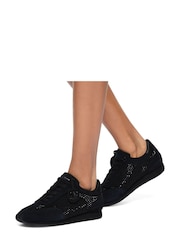 Kurt Geiger London Chelsea Crystal Tag Black Trainers - Image 6 of 9