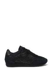 Kurt Geiger London Chelsea Crystal Tag Black Trainers - Image 9 of 9