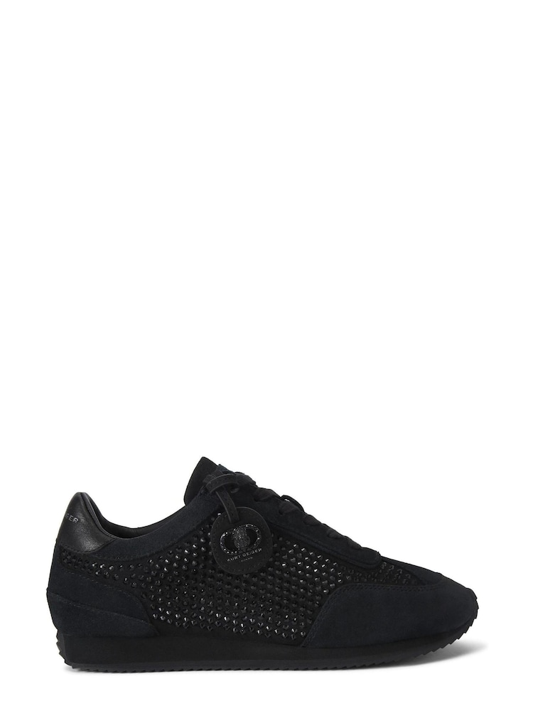 Kurt Geiger London Chelsea Crystal Tag Black Trainers - Image 9 of 9