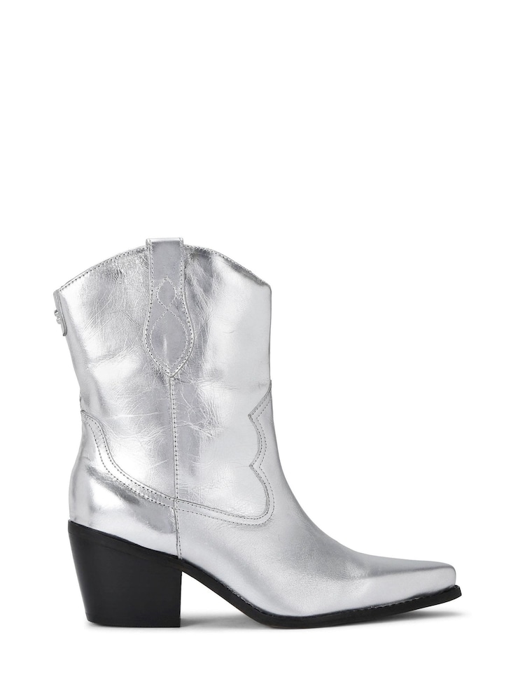 Carvela Silver Chrome Maven Boots - Image 2 of 5