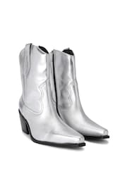 Carvela Silver Chrome Maven Boots - Image 3 of 5