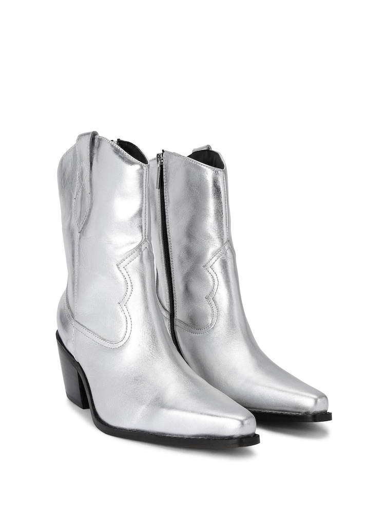 Carvela Silver Chrome Maven Boots - Image 3 of 5