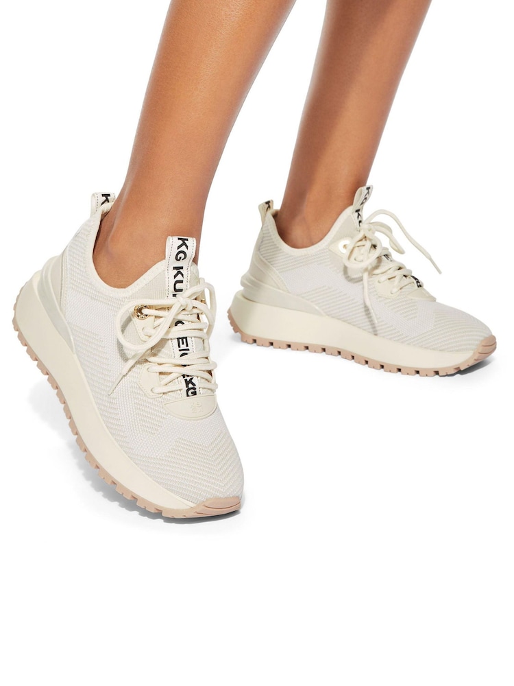 KG Kurt Geiger Cream Louisa Knit2 Trainers - Image 1 of 5